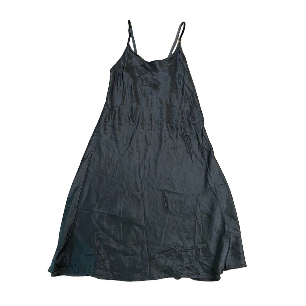 Victoria's Secret 100% Silk Mini Dress Slip Nightgown Black Adjustable Size S